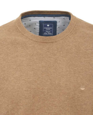 Pull homme coton col rond camel REDMOND 500rd