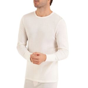 Tee-shirt laine et coton EMINENCE col rond blanc 3W85em