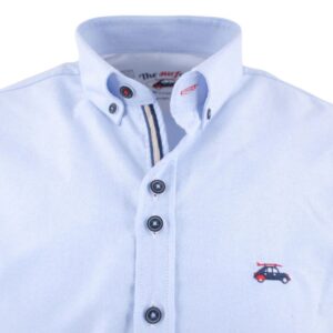 Chemise homme THE SURFCAR en flanelle uni bleu ciel LISBO