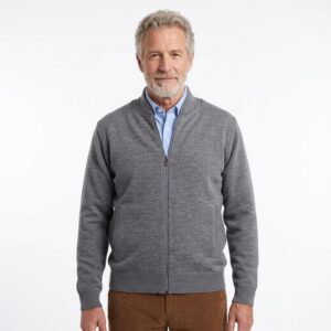 gilet laine zip gris BEST GUEST 6206C