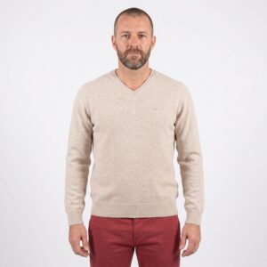 Pull homme BEST GUEST 80% laine beige 702bg