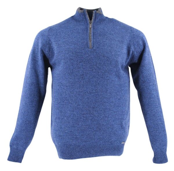 PULL COL EN V EN LAINE MÉRINOS - BLEU BLEUET | CH