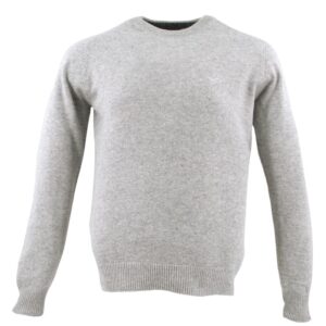 pull homme BEST GUEST col rond 80% laine gris clair 701bg