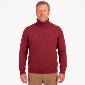 pull homme col roulé 80% laine BEST GUEST rouge BEN
