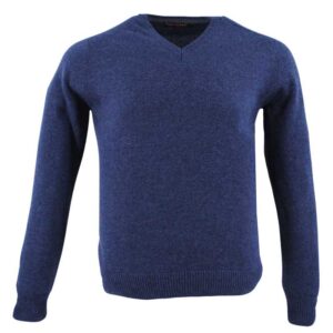 pull homme BEST GUEST col V 80% laine bleu foncé 702bg