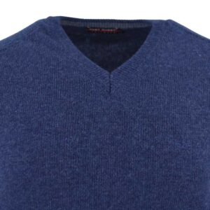 pull homme BEST GUEST col V 80% laine bleu foncé 702bg