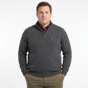 pull BEST GUEST zip col montant 80% laine en anthracite 703bg