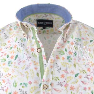 Chemise homme BLACK WELLIS fleurs et plantes fraîches