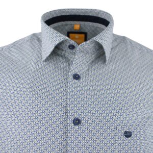 chemise homme Redmond fantaisie bleu et vert