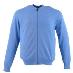 gilet zip coton REDMOND bleu ciel col raccourci 685rd