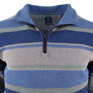 Pull sweat homme col montant zippé REDMOND rayé