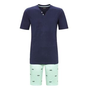 Pyjama short RINGELLA marine avec bermuda vert