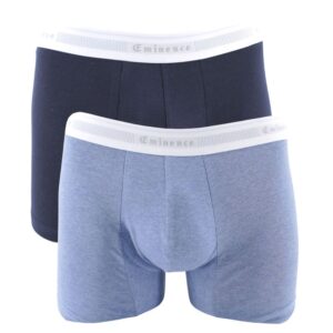 2 boxers homme EMINENCE coton bio bleu / marine made in France