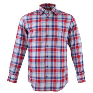 Chemise homme ETERNA carreaux rouge et bleu