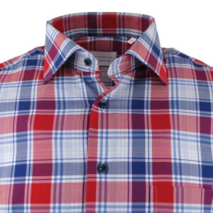 Chemise homme ETERNA carreaux rouge et bleu