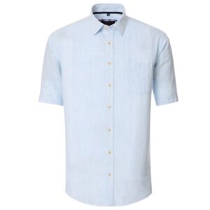 chemise mélange lin et coton bleu CASAMODA Casual Fit
