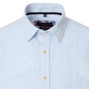 chemise mélange lin et coton bleu CASAMODA Casual Fit