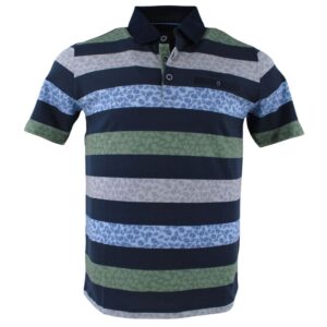 Polo homme rayé vert et bleu MONTE CARLO