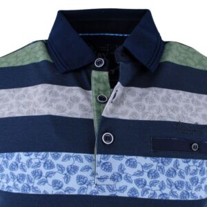 Polo homme rayé vert et bleu MONTE CARLO