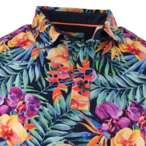 Polo homme manches courtes MONTE CARLO grandes fleurs