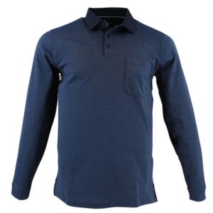 Polo manches longues CASA MODA micro motif bleu