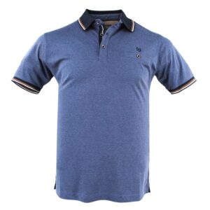 Polo homme léger et stretch uni bleu MONTE CARLO