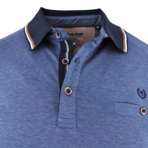 Polo homme léger et stretch uni bleu MONTE CARLO