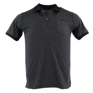 Polo manches courtes col zip MONTE CARLO noir