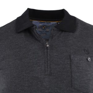 Polo manches courtes col zip MONTE CARLO noir