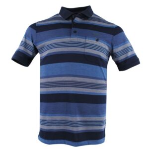Polo sans repassage rayé bleu MONTE CARLO