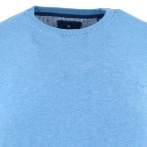 Pull homme ras du cou REDMOND en coton bleu 500rd