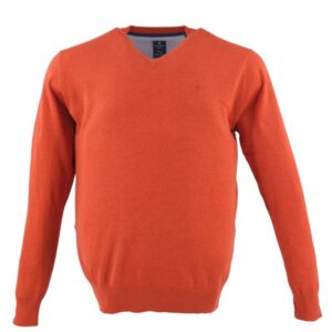 Pull coton col V orange REDMOND 600rd