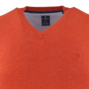 Pull coton col V orange REDMOND 600rd