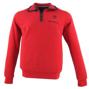 Pull sweat homme rouge MONTE CARLO col camionneur