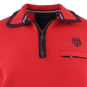 Pull sweat homme rouge MONTE CARLO col camionneur
