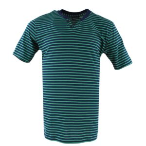 Pyjama short homme RINGELLA rayé marine et vert