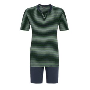 Pyjama short homme RINGELLA rayé marine et vert