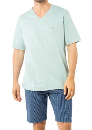 Pyjama court homme col V vert EMINENCE