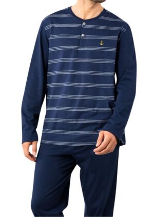 Pyjama Long EMINENCE jersey marine LU00