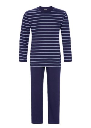 Pyjama long homme col rond rayé bleu RINGELLA