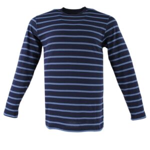 Pyjama long homme col rond rayé bleu RINGELLA