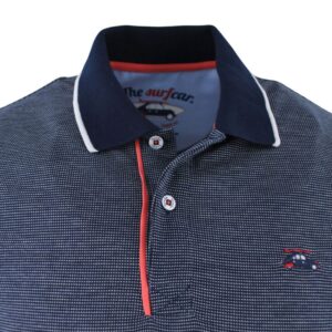 Polo homme THE SURFCAR bleu micro points blancs