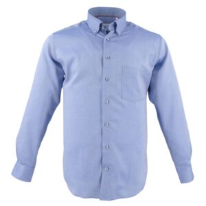 Chemise homme ETERNA unie bleu col boutonné