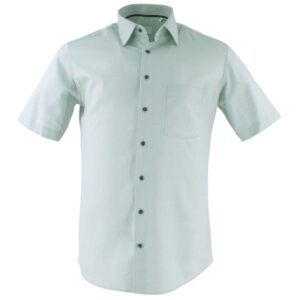 Chemise manches courtes ETERNA ville micro carreaux verts