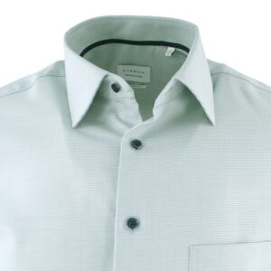 Chemise manches courtes ETERNA ville micro carreaux verts