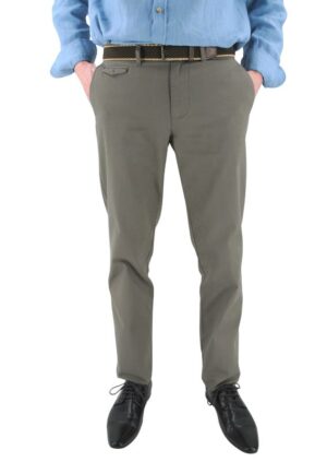 Pantalon homme LCDN taupe avec ceinture kaki