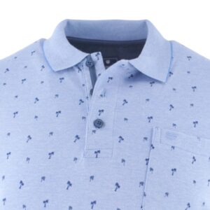 Polo homme REDMOND palmier sur fond bleu
