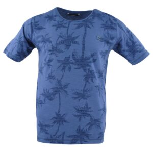 pyjama short bleu imprimé palmier MASSANA