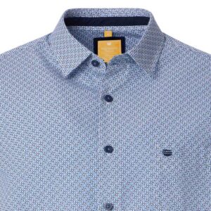 chemise homme large Redmond fantaisie bleu et marine Casual