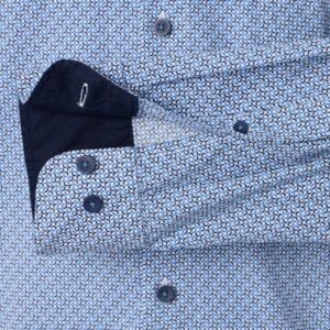chemise homme large Redmond fantaisie bleu et marine Casual